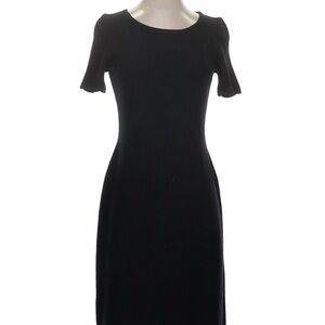 St. John Collection Blassic Black Short-Sleeve Knit Dress
